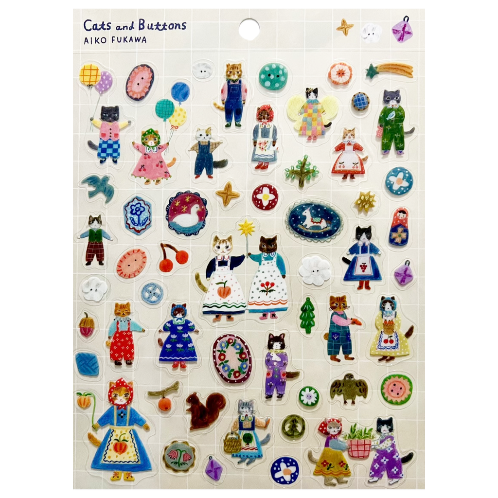 Aiko Fukawa Sticker Sheet · Cats and Buttons