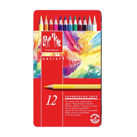 Caran d'Ache 12 Piece Supracolor Soft Colored Pencil Set