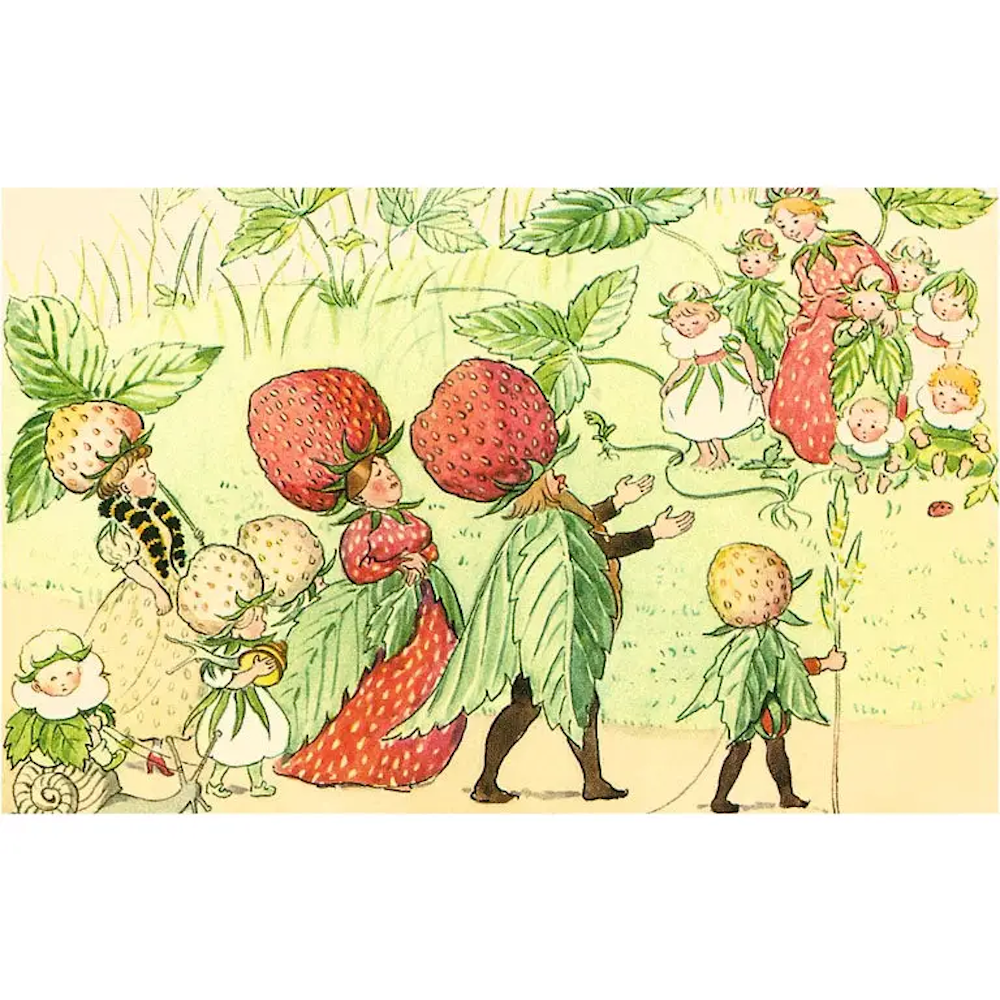 Elsa Beskow Strawberry Parade Sticker