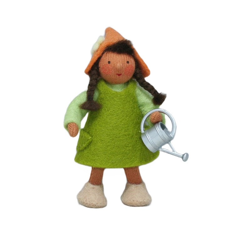 Garden Gnome Girl with Watering Can · Brown