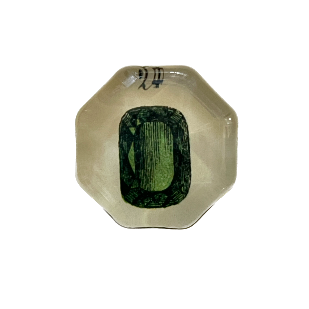 John Derian Emerald Octagonal Paperweight