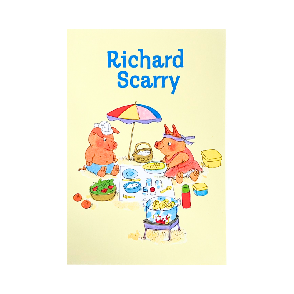Richard Scarry Postcard · Pigs at the Beach