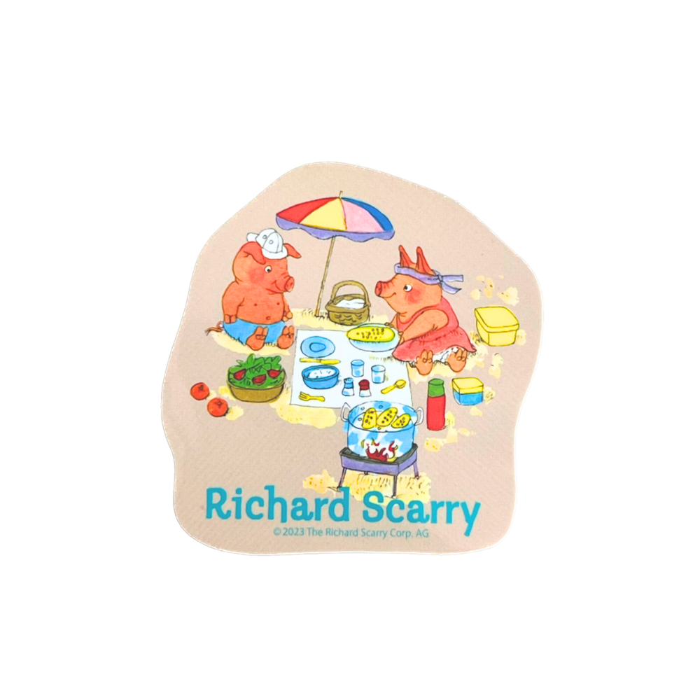 Richard Scarry Sticker · Pigs at the Beach