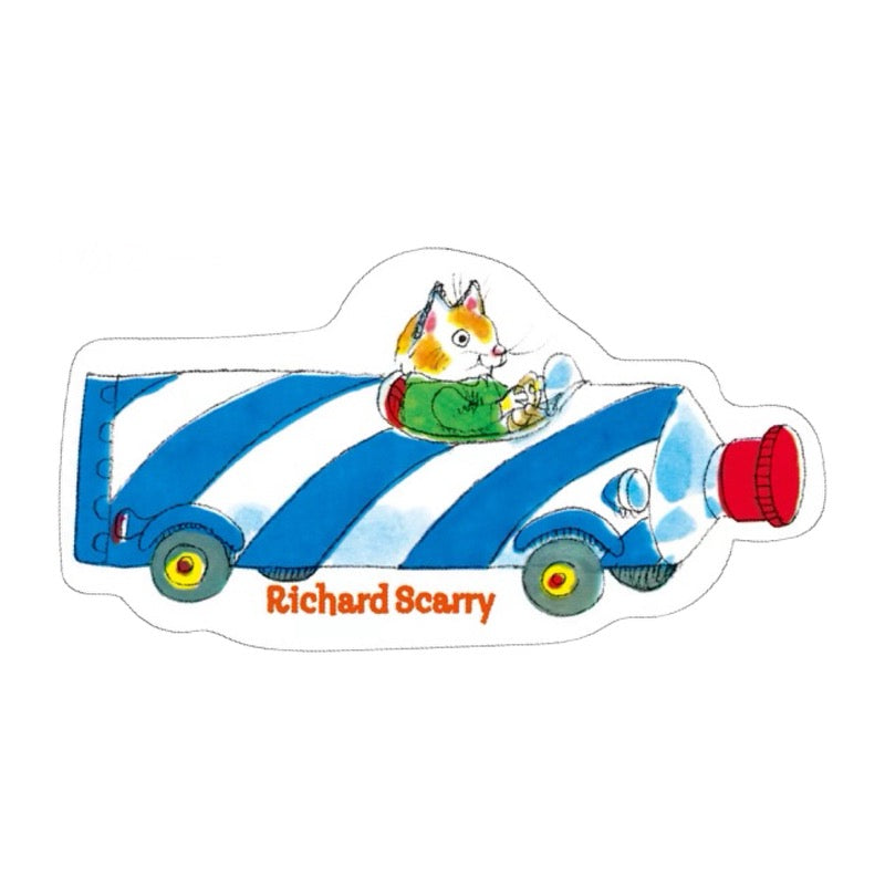 Richard Scarry Sticker · Toothpaste Car Cat