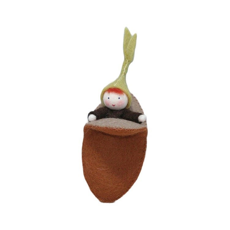 Seedling Baby with Seed Pod • White