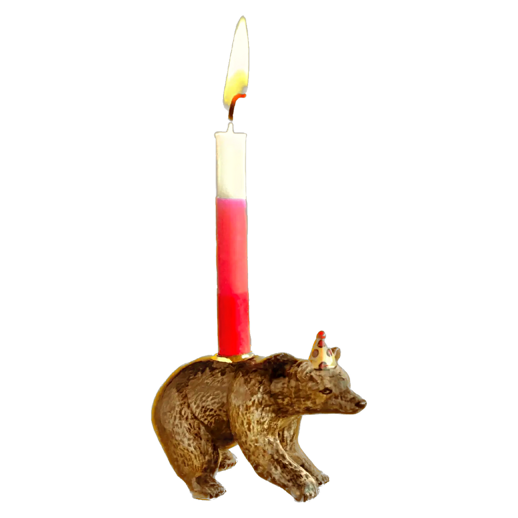 Camp Hollow Candleholder Cake Topper · Brown Bear