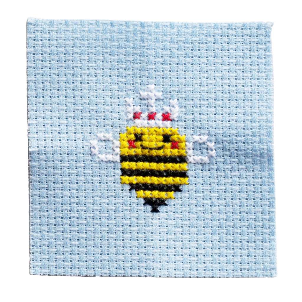 Mini Cross Stitch Kit In A Matchbox · Bee