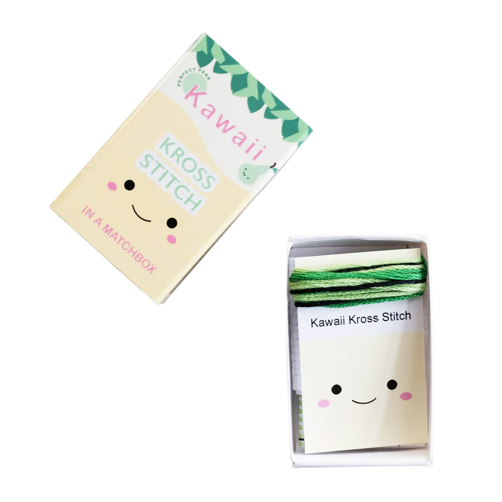 Mini Cross Stitch Kit In A Matchbox · Pear