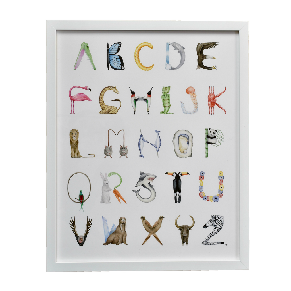 The Letter Nest by Sally McBride · Framed Animal Alphabet Print