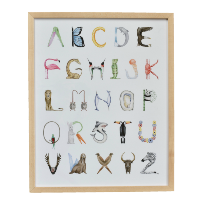 The Letter Nest by Sally McBride · Framed Animal Alphabet Print