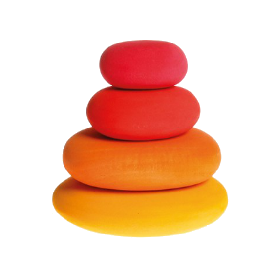 Grimm's Stacking Pebbles Set  · Red