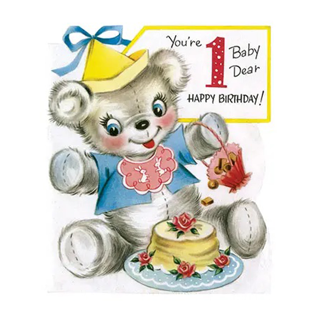 Teddy Bear First Birthday Card