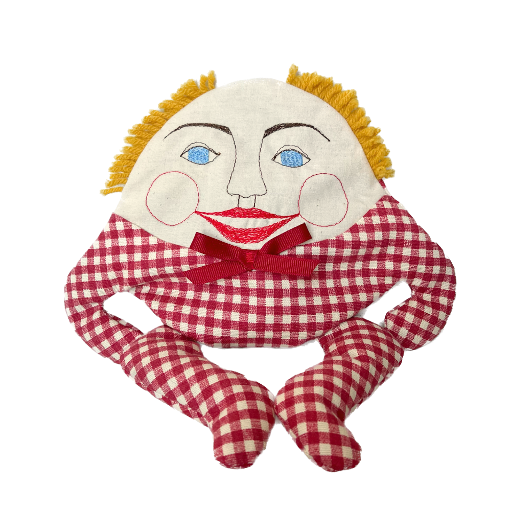 Humpty Dumpty Bean Bag Doll · Blonde with Red Gingham
