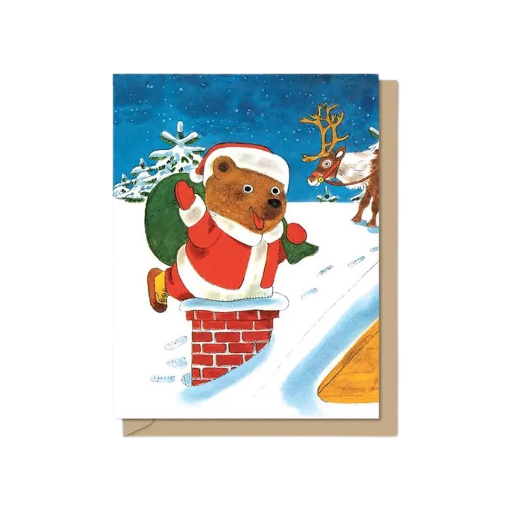 Maginating Richard Scarry Santa Claws Tri-Fold Greeting Card