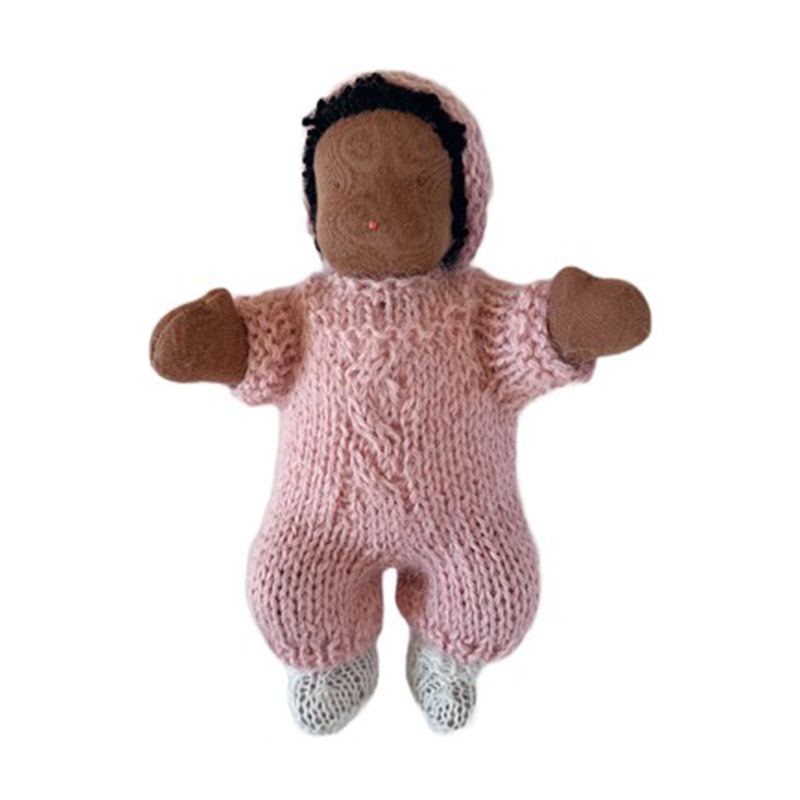 6" Small Waldorf Doll in Pink Knitwear · Black