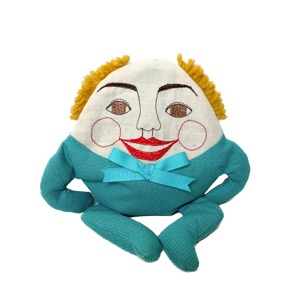 Humpty Dumpty Small Bean Bag Doll · Teal Polka Dot