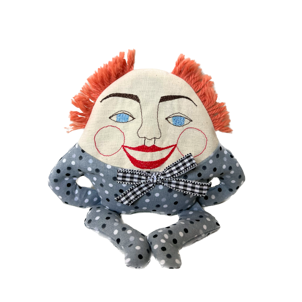 Humpty Dumpty Small Bean Bag Doll · Grey Polka Dot