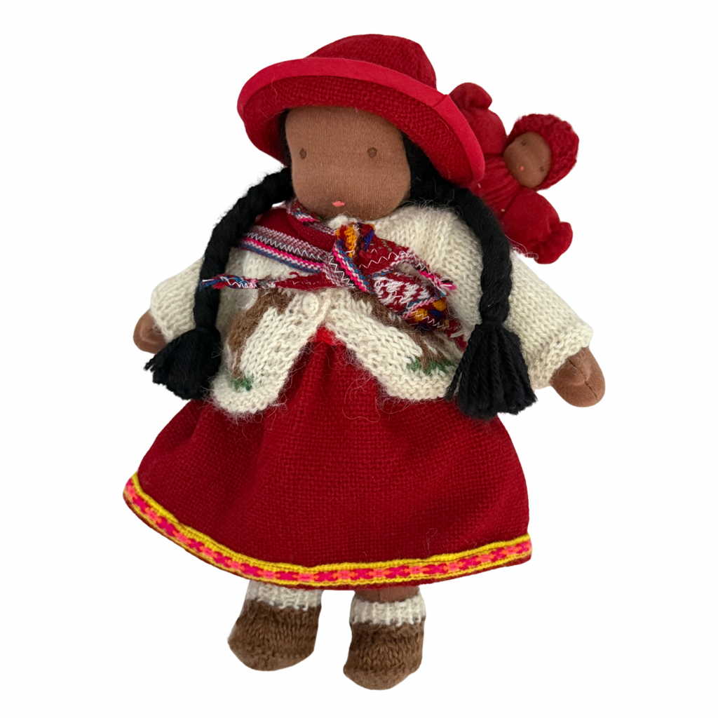 9" Waldorf Doll with Baby · Black