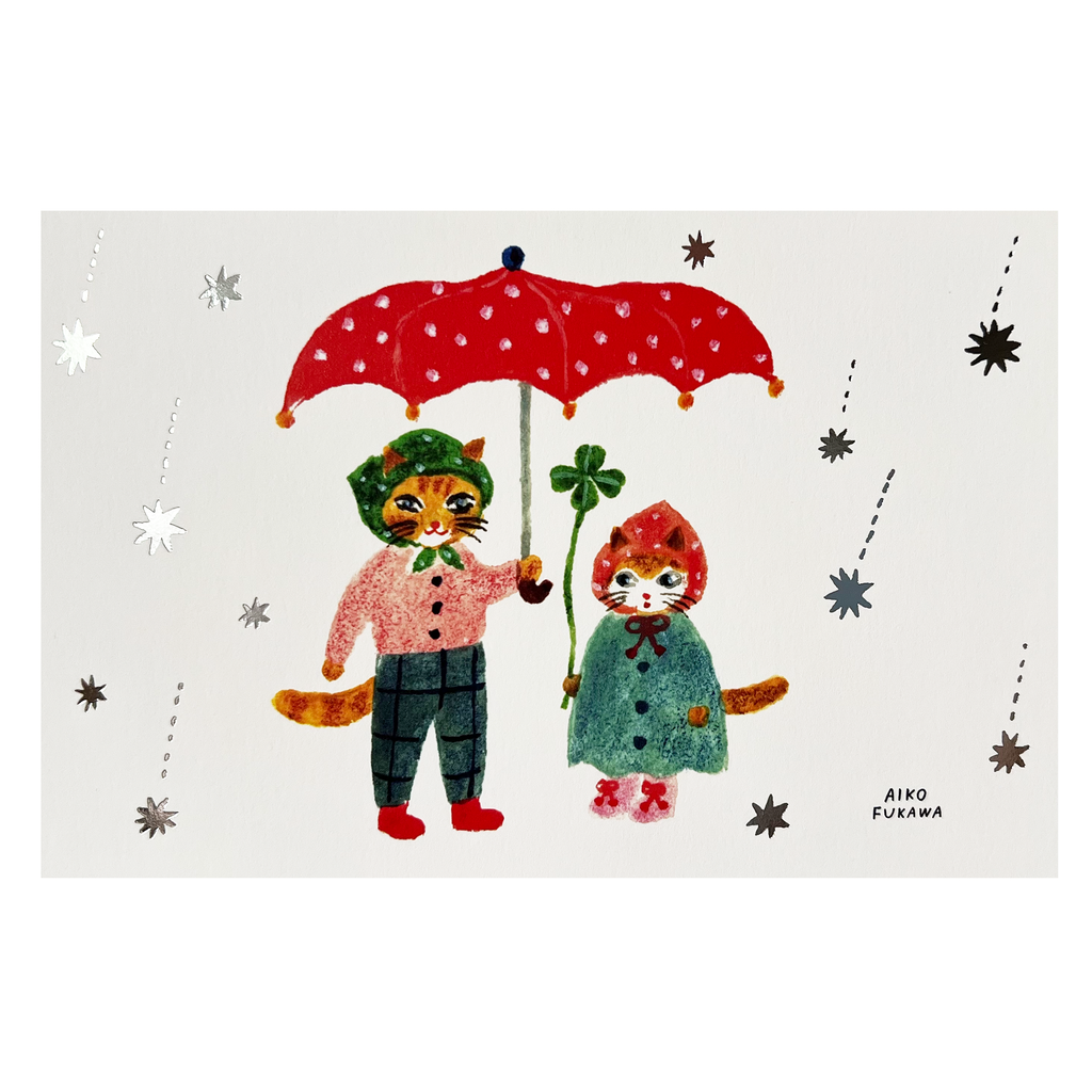Aiko Fukawa Postcard · Umbrella Cats