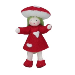Red Mushroom Family with White Skin • Sold Individually