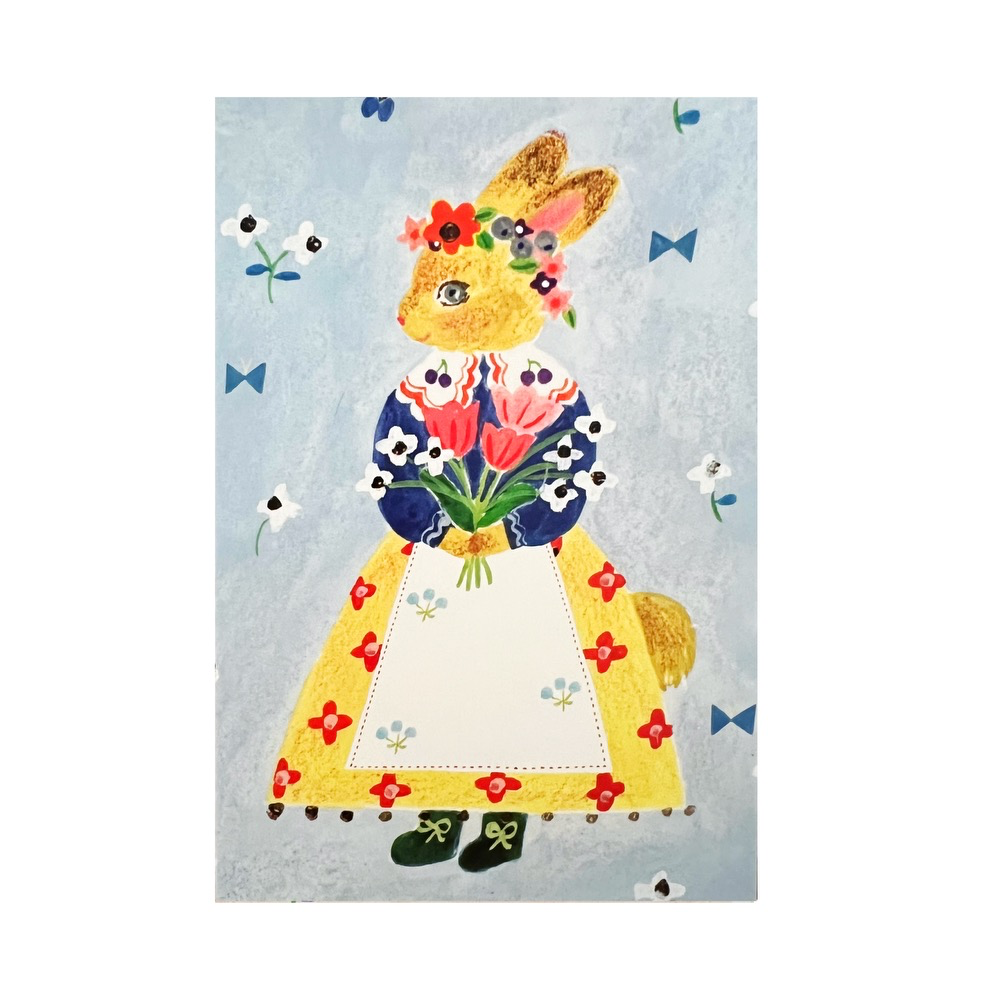 Aiko Fukawa Rabbits and Cats in Festive Attire Single Postcards · Multiple Styles