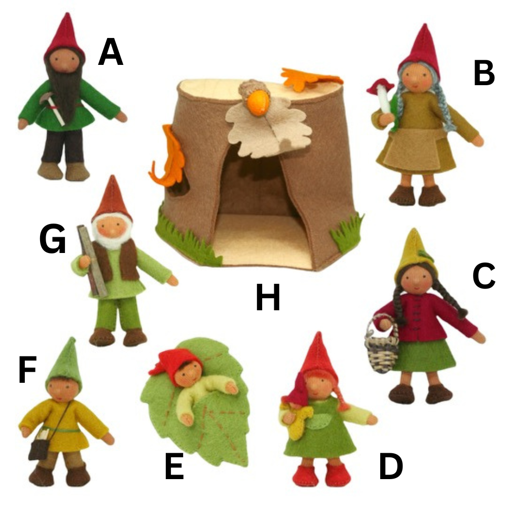 Brown Forest Gnome Family • Multiple Styles