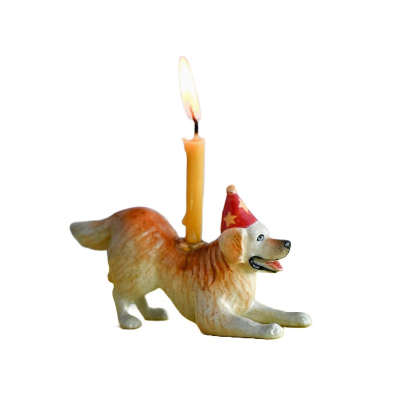 Camp Hollow Candleholder Cake Topper · Golden Retriever