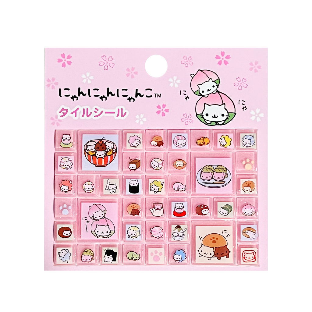 Cat Cafe Translucent Tile Stickers to Cut and Paste