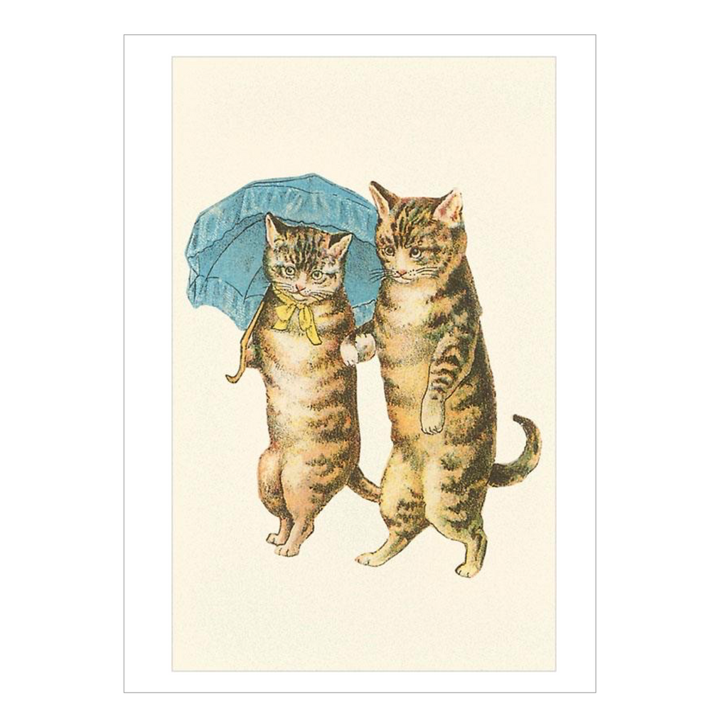 Cats with Umbrella Greeting Card