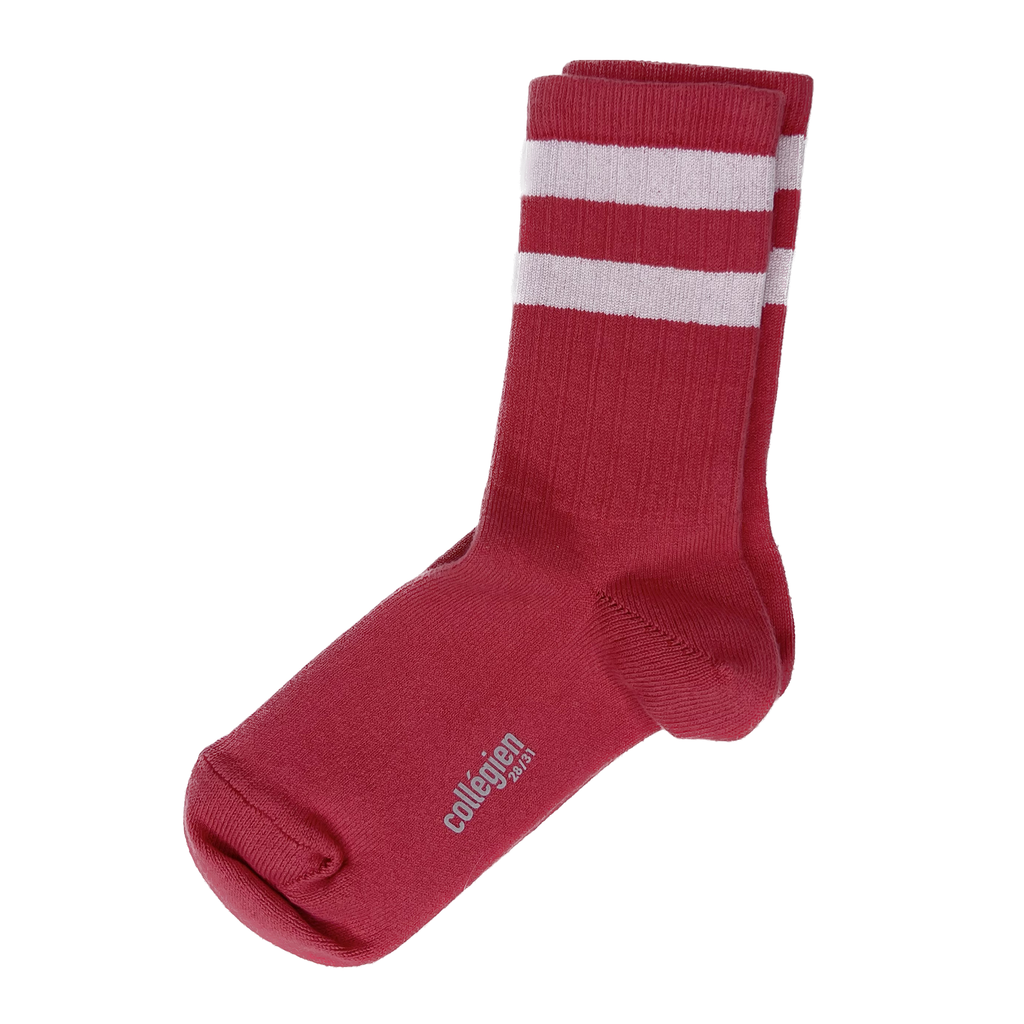 Collegien Coral Varsity Ankle High Socks · Coral Red