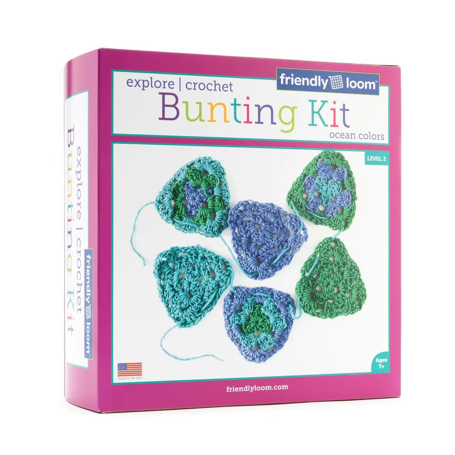 Harrisville Designs Crochet Bunting Kit · Ocean Colors