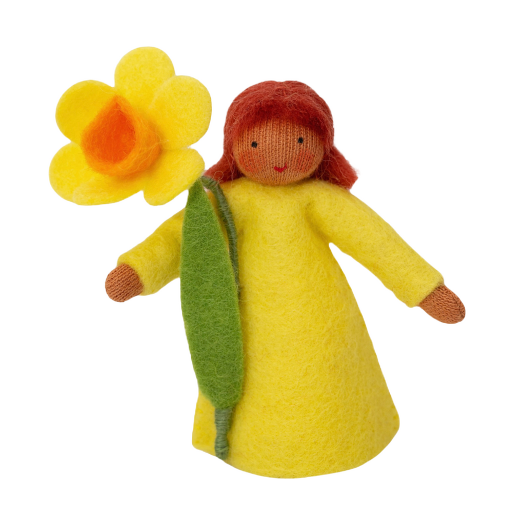 Daffodil Fairy Holding Flower · Brown