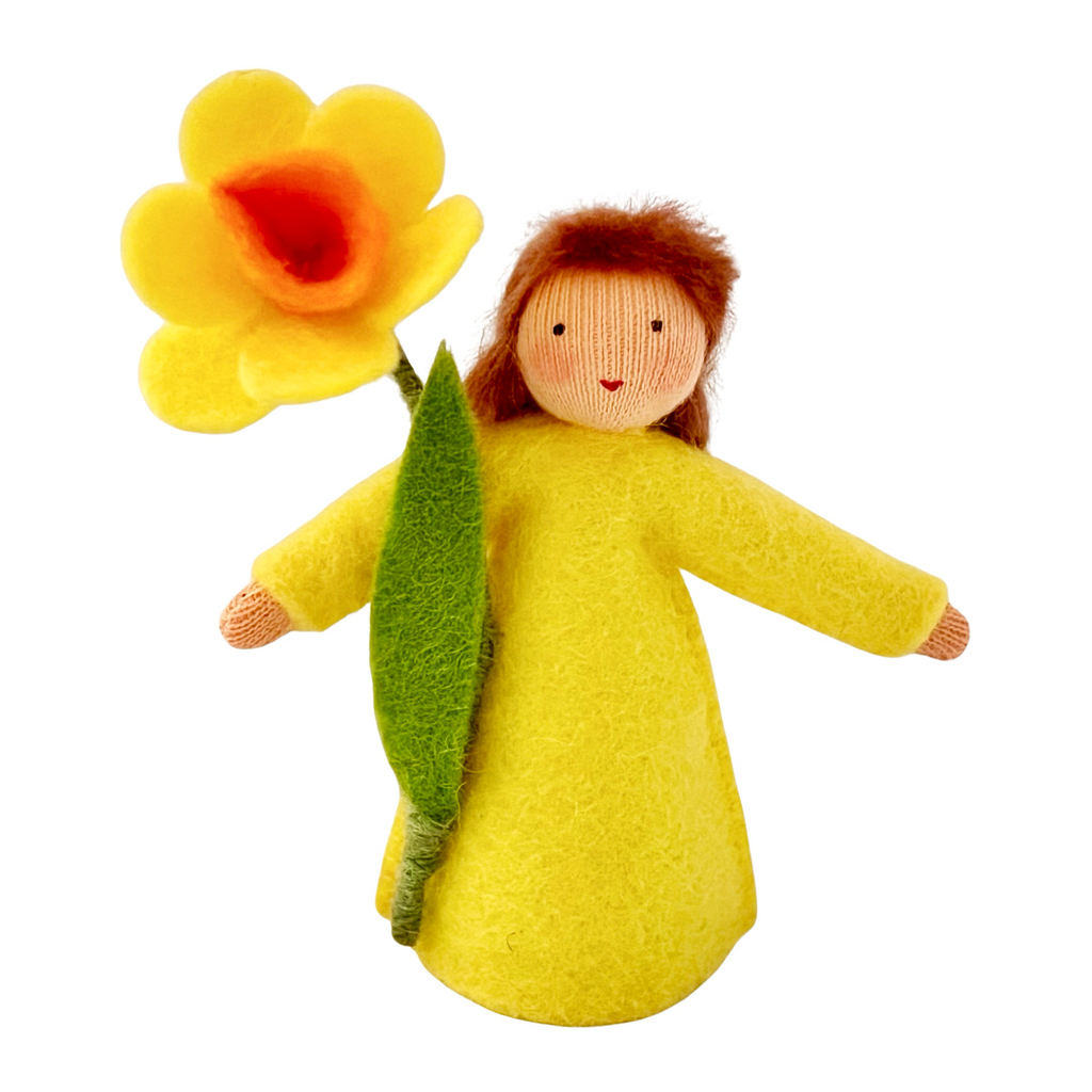 Daffodil Fairy Holding Flower · Fair with Brown Hair