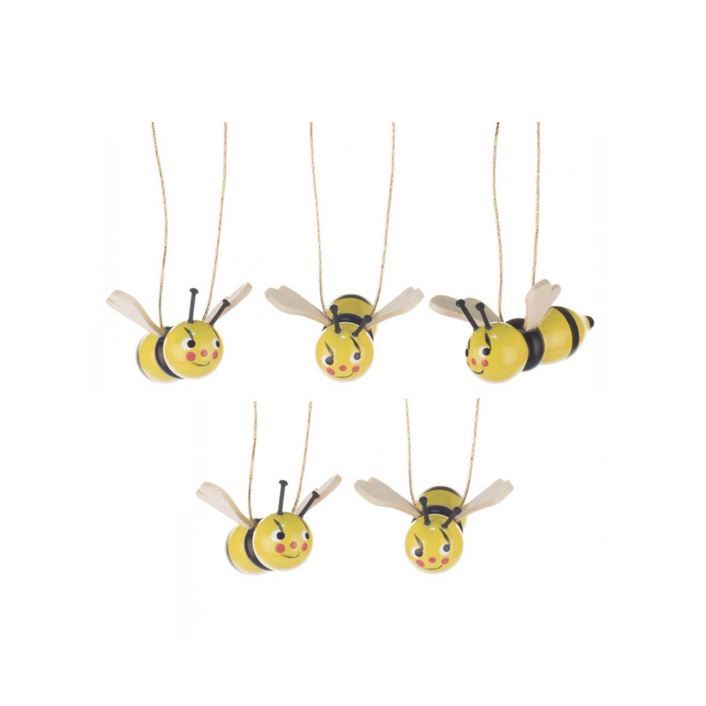 5 Piece Bee Ornament Set