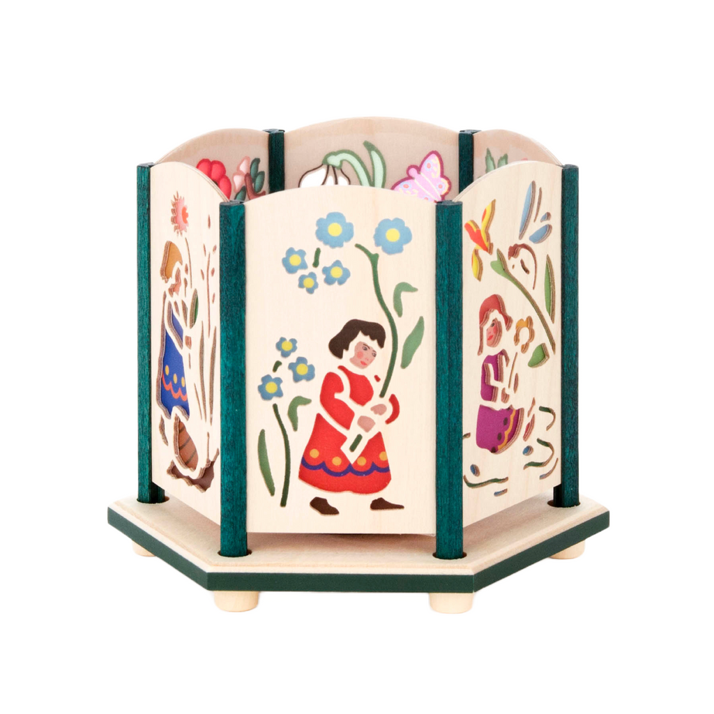 Flower Children Wooden Tealight Holder