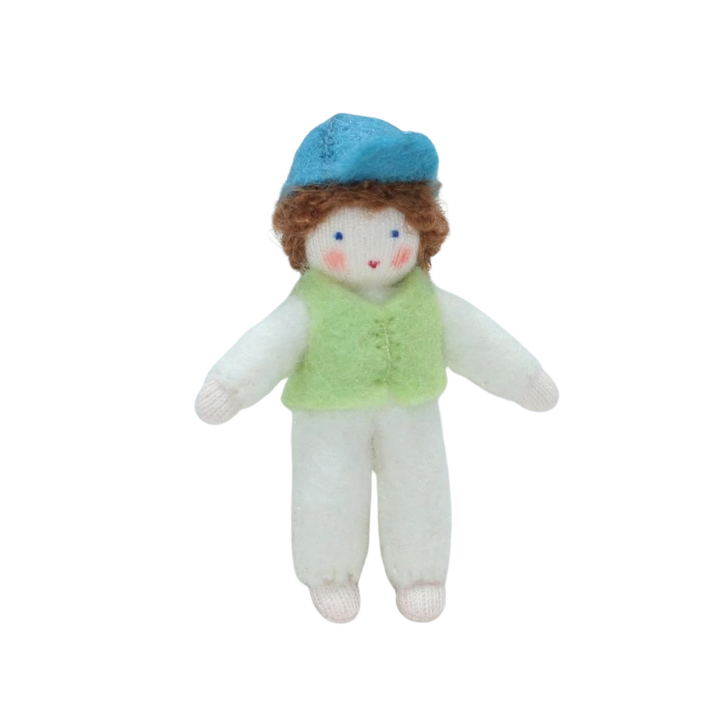 Helper Boy with Green Vest · White