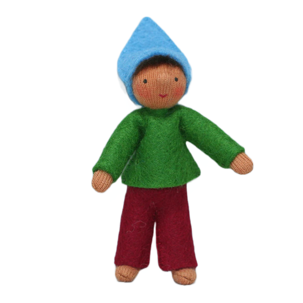 Elf Helper in Blue Cap · Brown