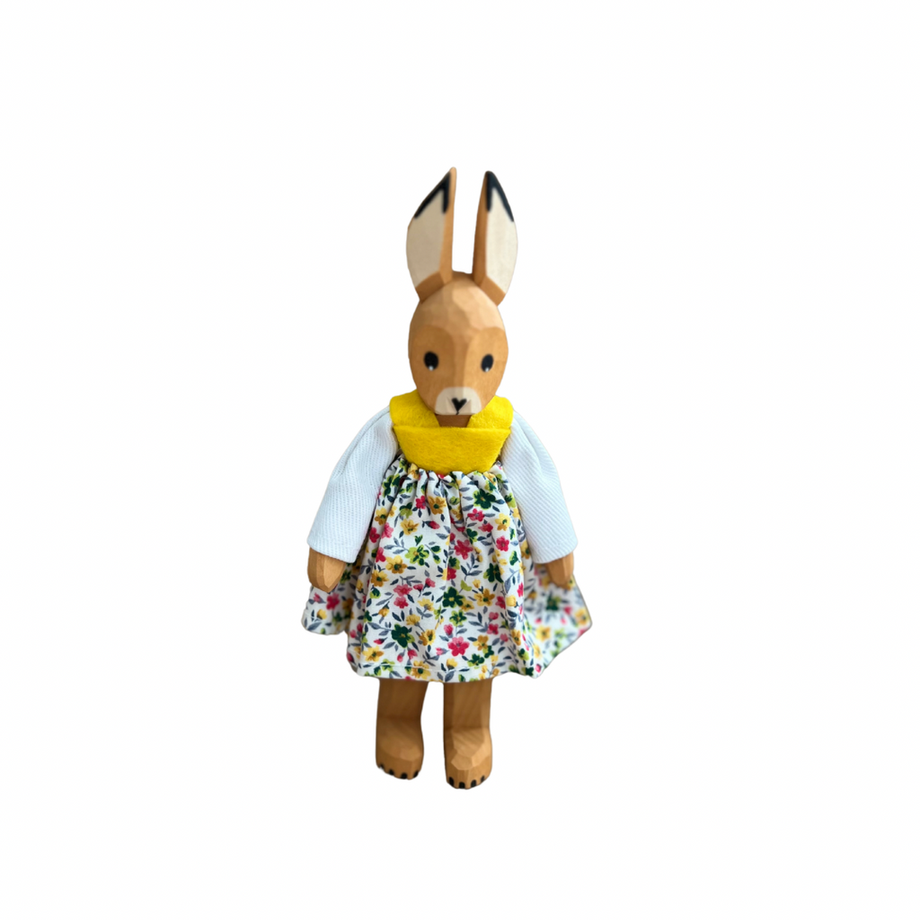 Festive Wooden Rabbit Family-A