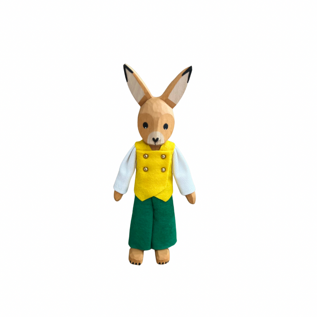 Festive Wooden Rabbit Family-B