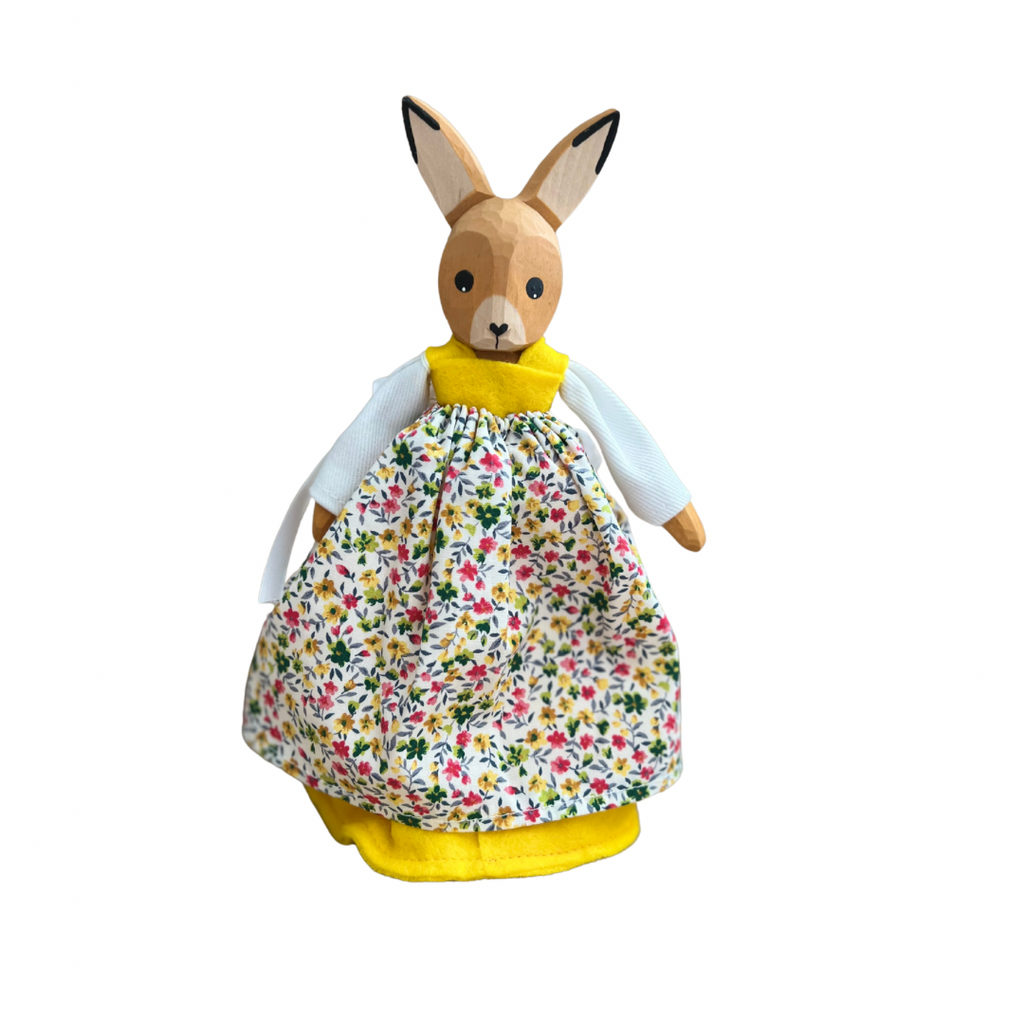 Festive Wooden Rabbit Family-C