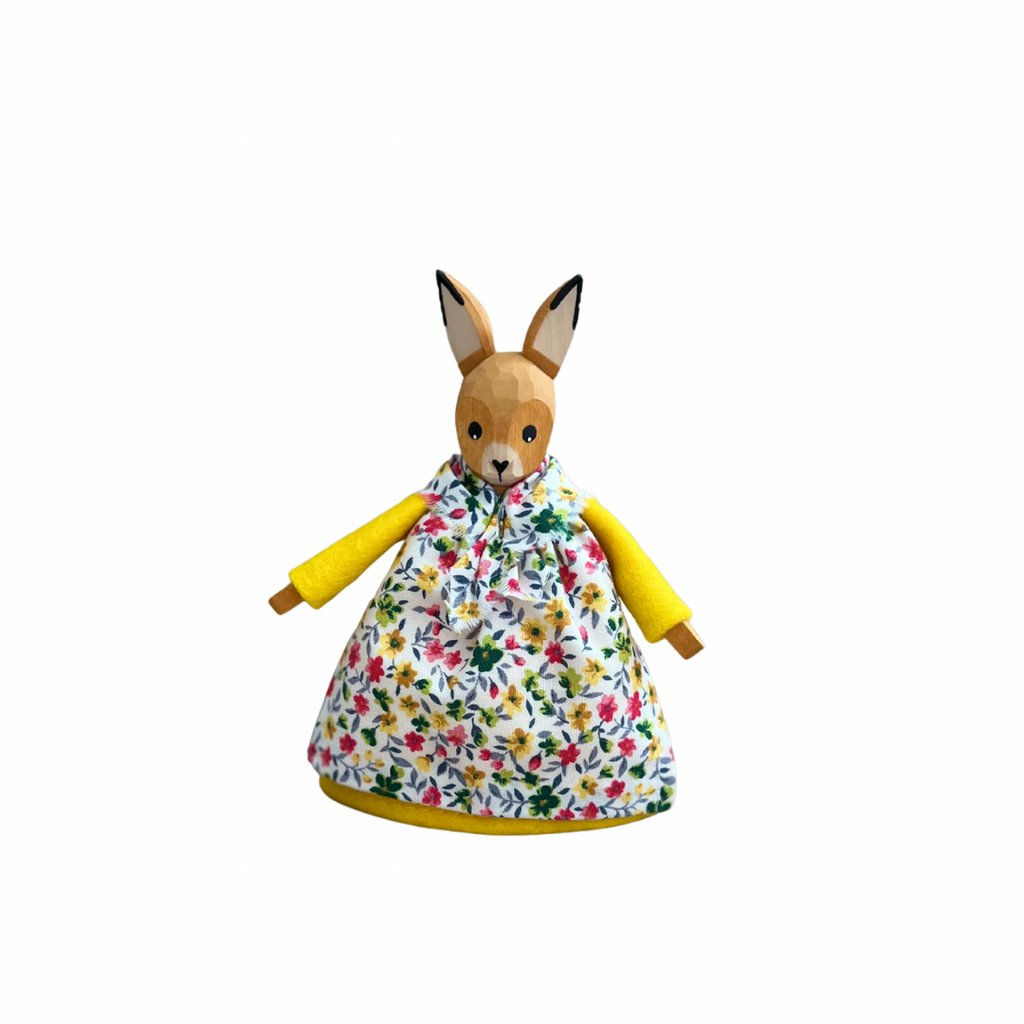 Festive Wooden Rabbit Family-I