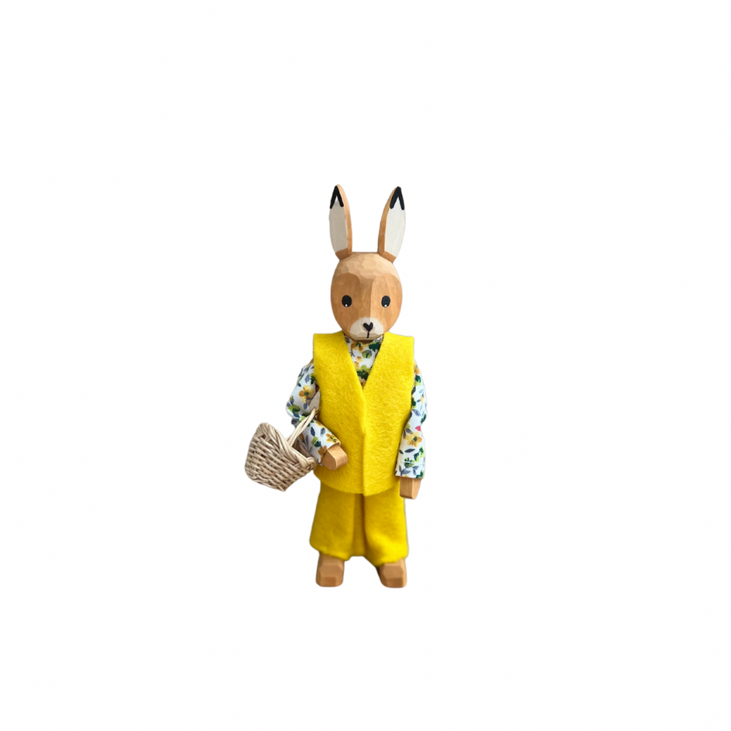 Festive Wooden Rabbit Family-J