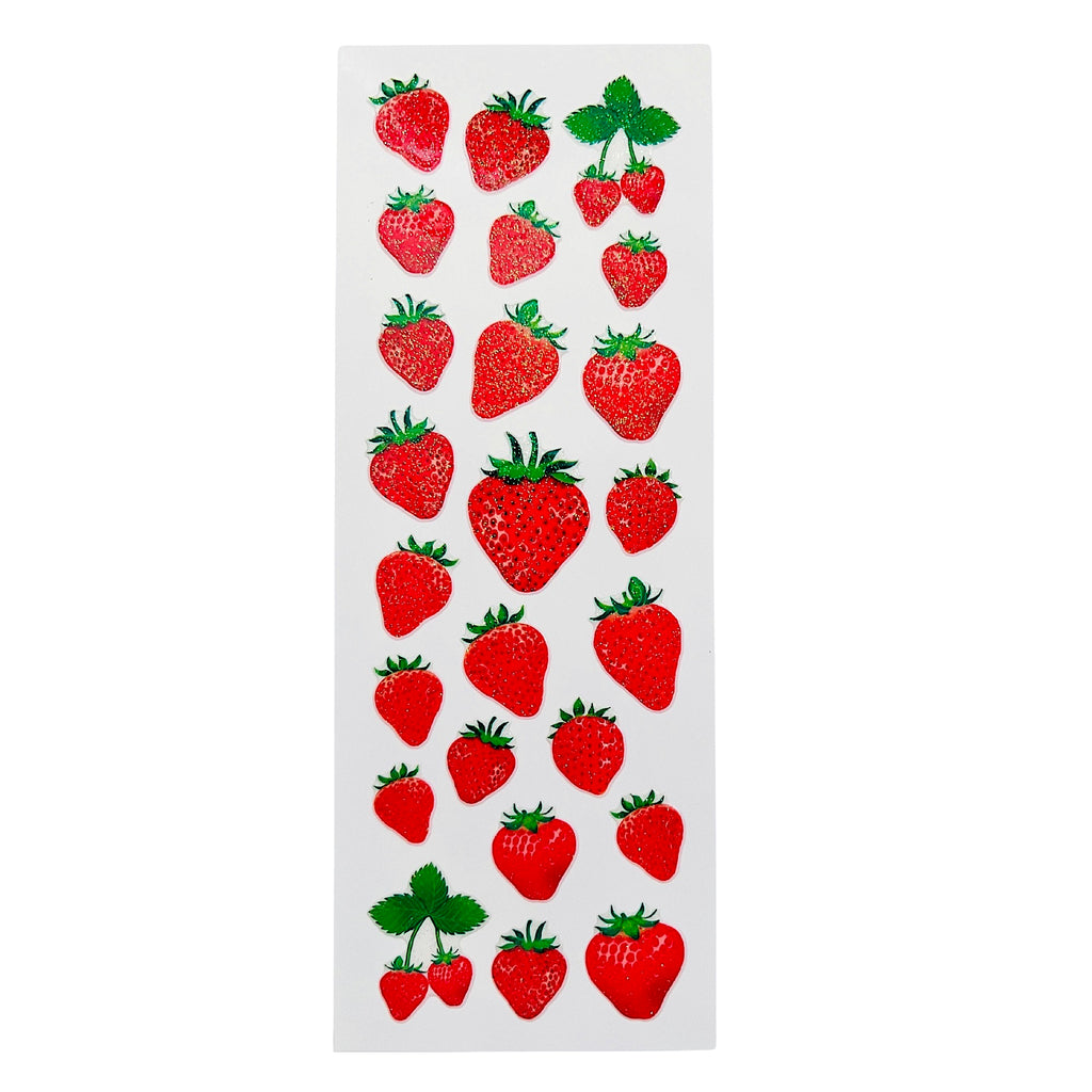Glitter Strawberry Stickers