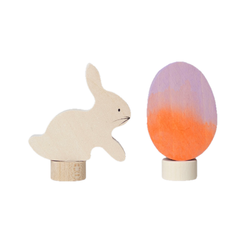 Grimm's Decorative Figurine Set · Rabbit and Batik Orange Egg