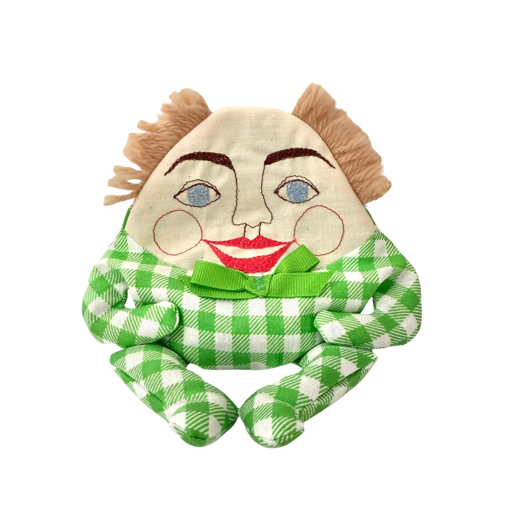 Humpty Dumpty Small Bean Bag Doll · Lime Gingham