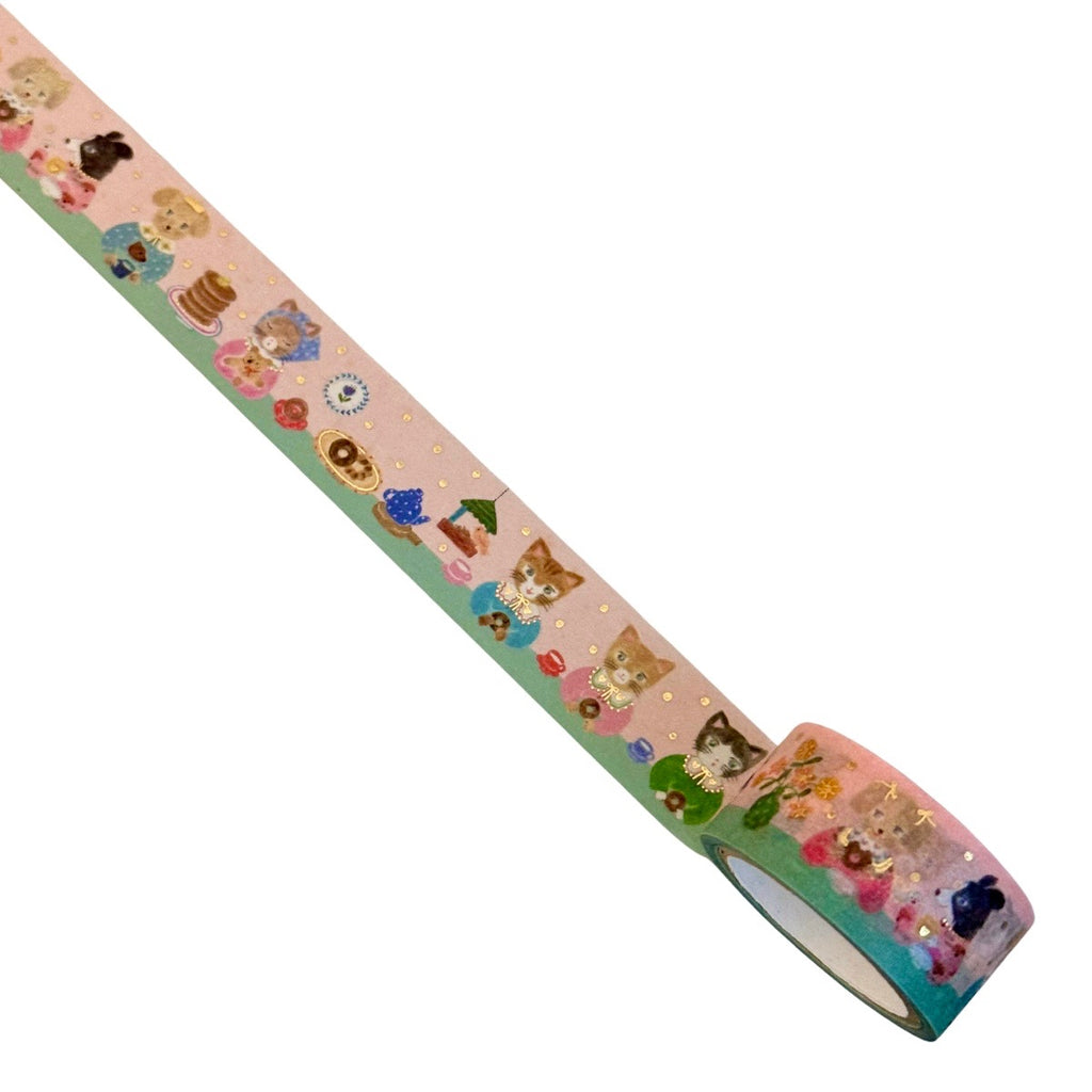 Japanese Masking Tape · Aiko Fukawa Snack Time in Gold Foil