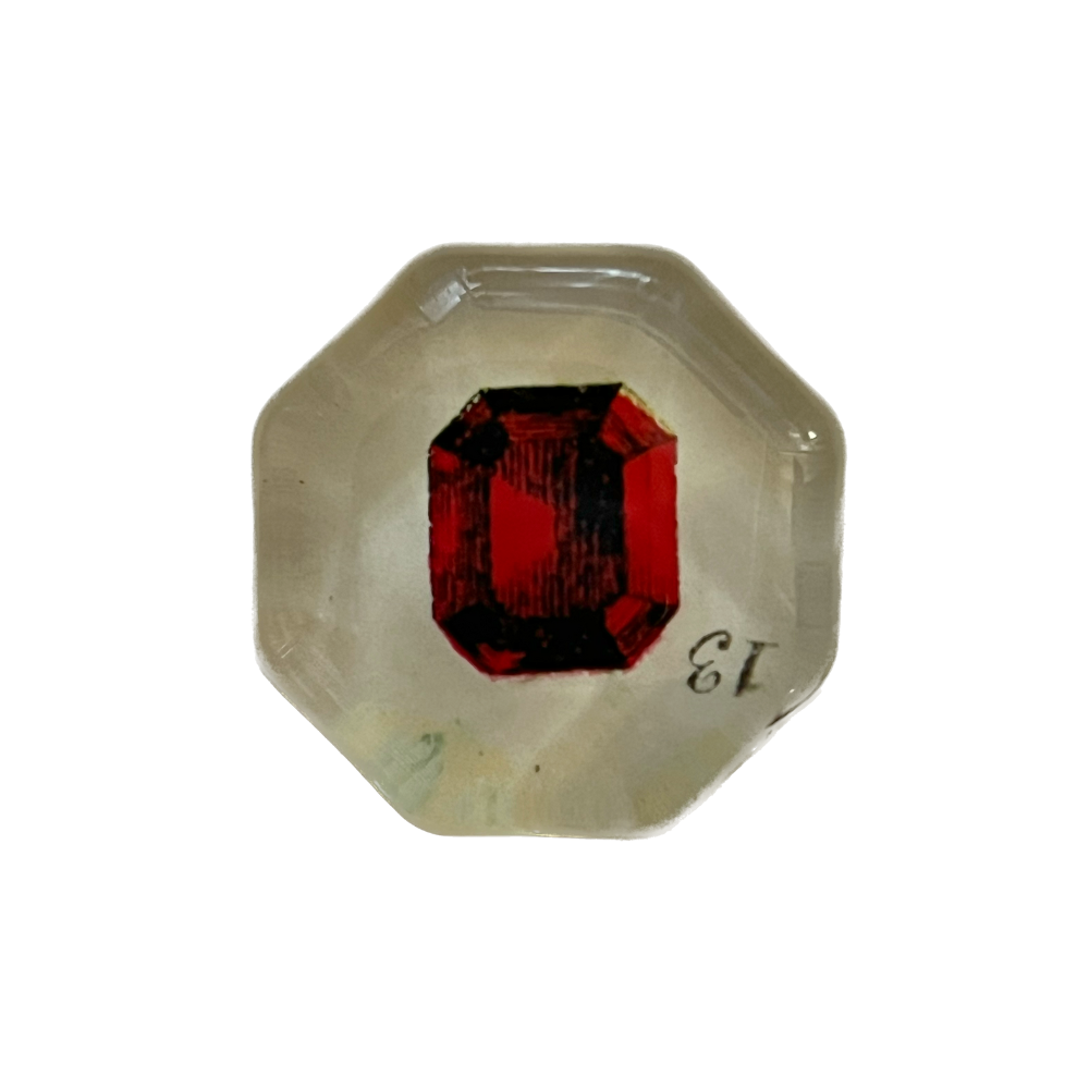 John Derian Ruby Octagonal Paperweight