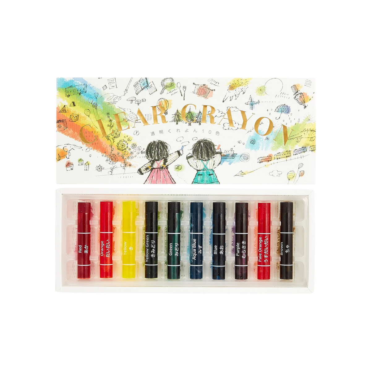 Kokuyo Clear 10 Piece Crayon Set | Acorn Toy Shop