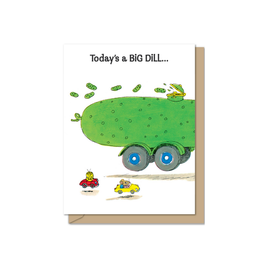 Maginating Richard Scarry Big Dill Tri-Fold Birthday Card