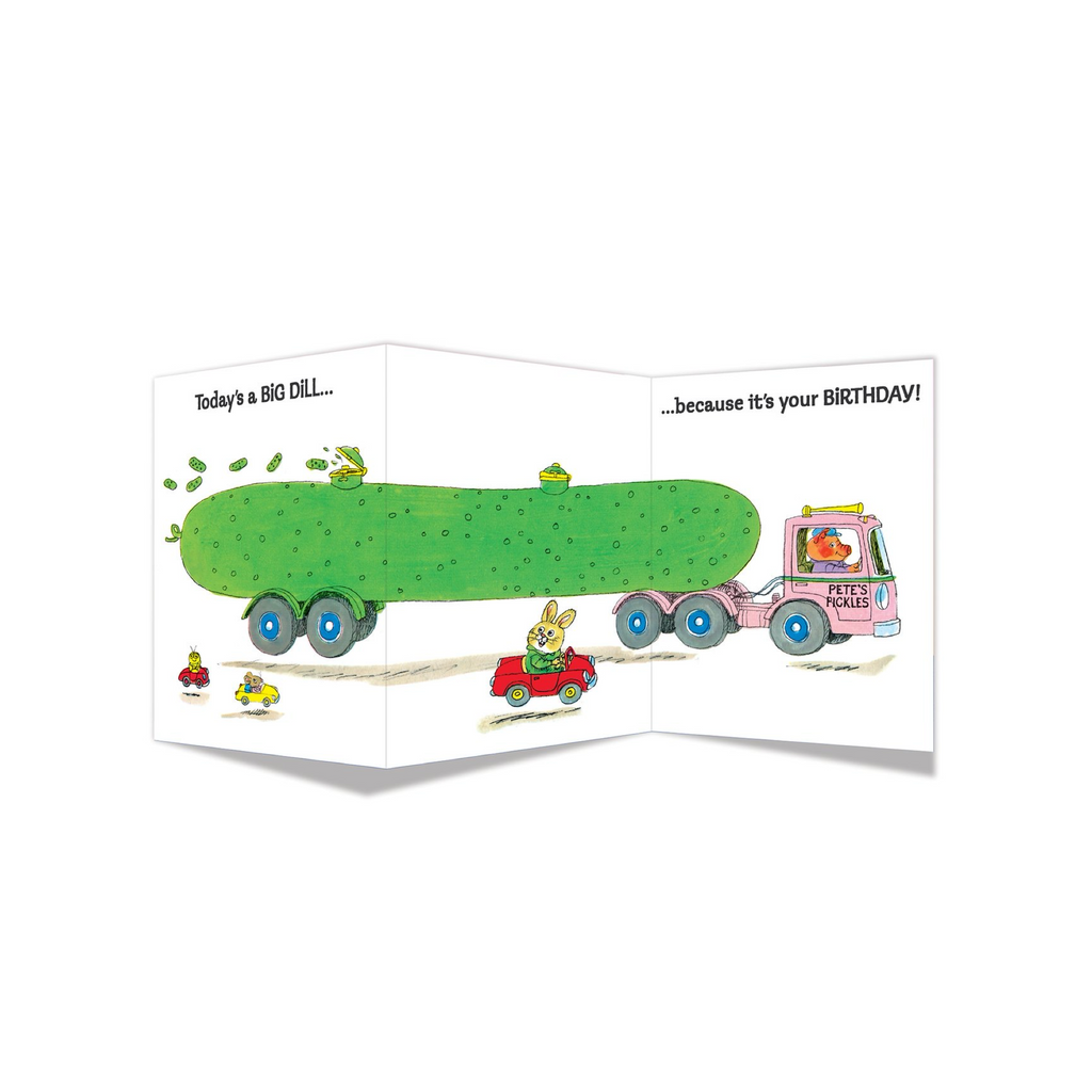 Maginating Richard Scarry Big Dill Tri-Fold Birthday Card